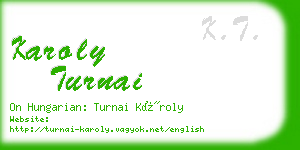 karoly turnai business card